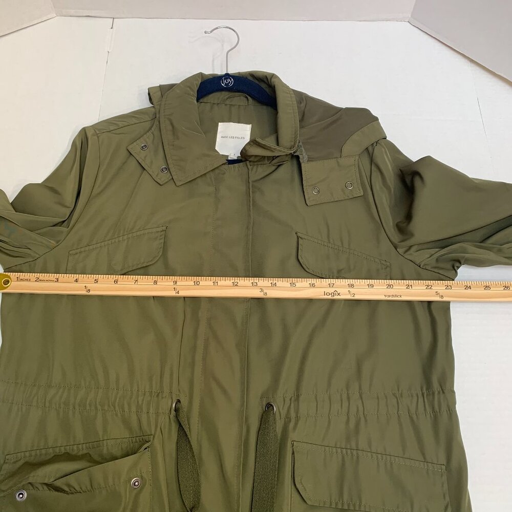 Avec Les Filles Womens Size XL Olive Green Mid Length Parka /Utility Jacket - Picture 11 of 13